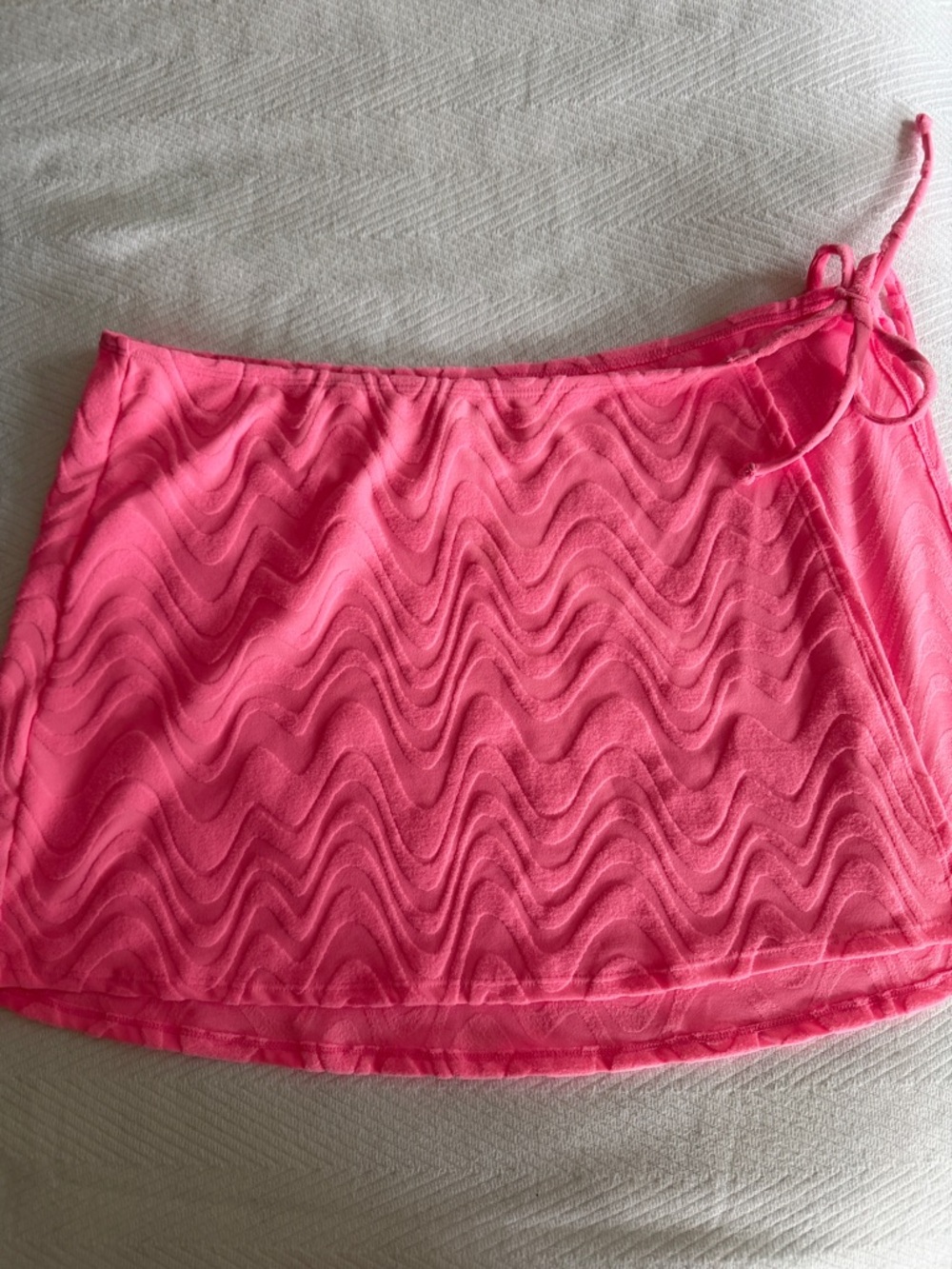 wild fable Hot Pink Wavy Mesh Swim Skirt